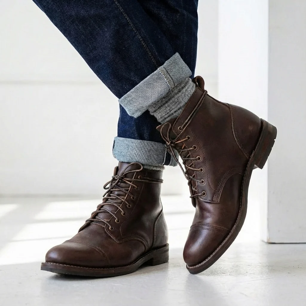 Men's Cap-Toe Lace-Up Boots | Ankle
