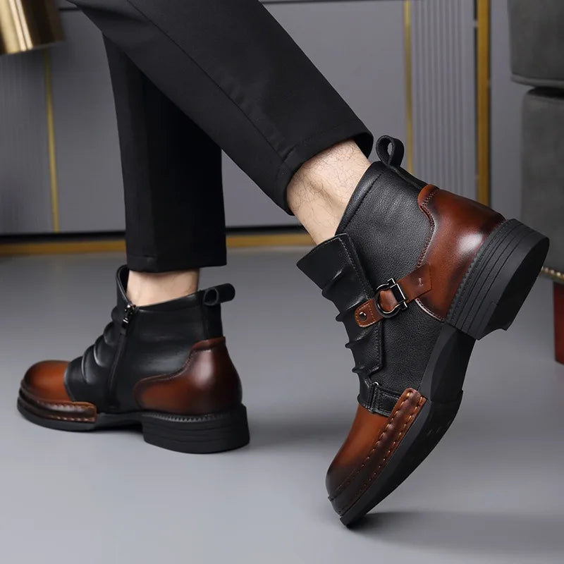 Men's Buckle Ankle Boots | Zip Up