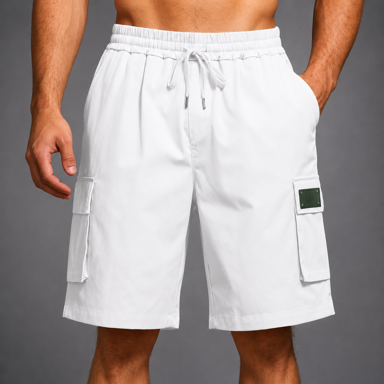 Men's Chino Cargo Shorts | Elastic Waist