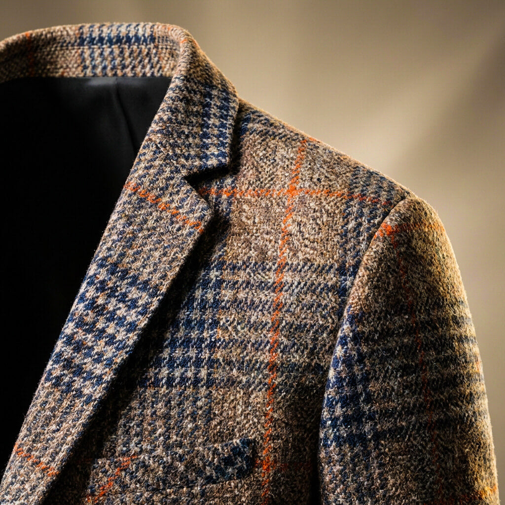 Men's Checked Tweed Blazer | Two Button