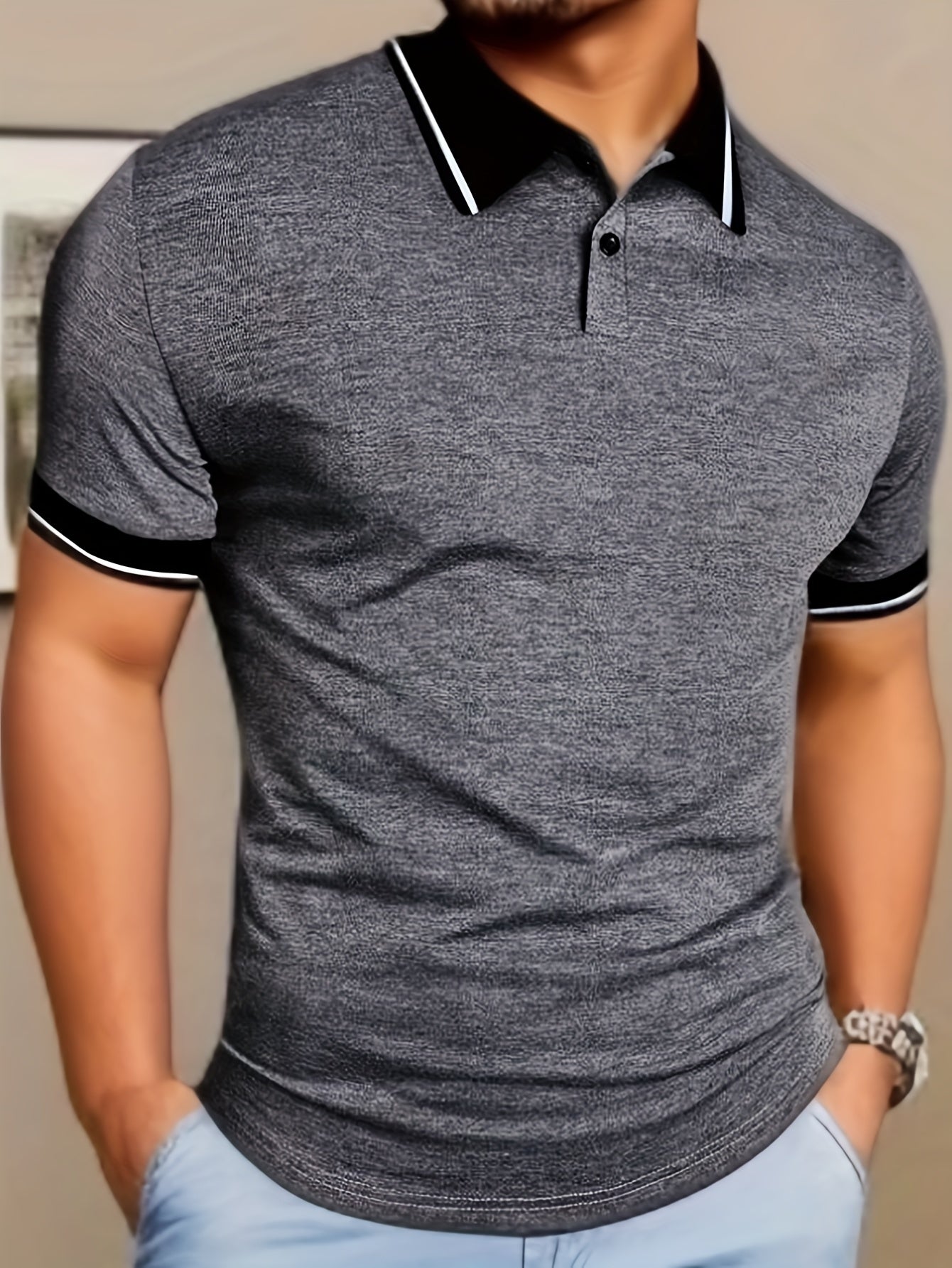Men's Contrast Collar Polo Shirt | Tipped