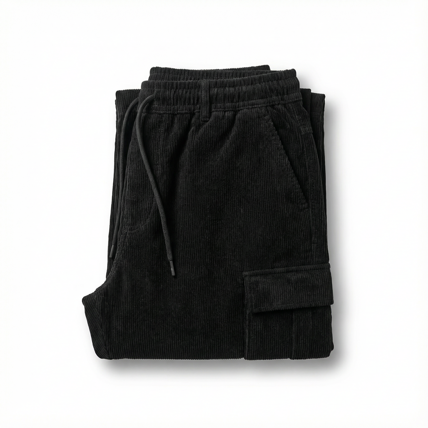 Men's Corduroy Cargo Trousers | Drawstring Waist