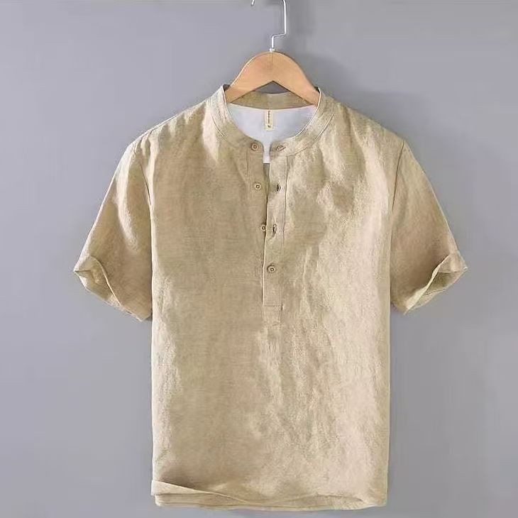 Men's Grandad Collar Shirt | Popover