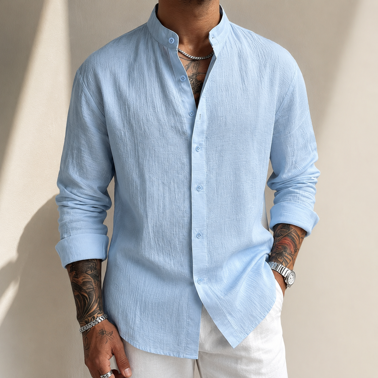 Men's Long Sleeve Shirt | Button