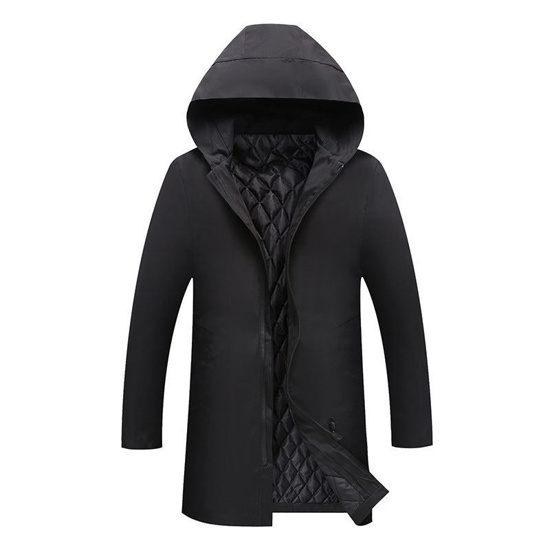 Men's Hooded Longline Parka | Zip Up