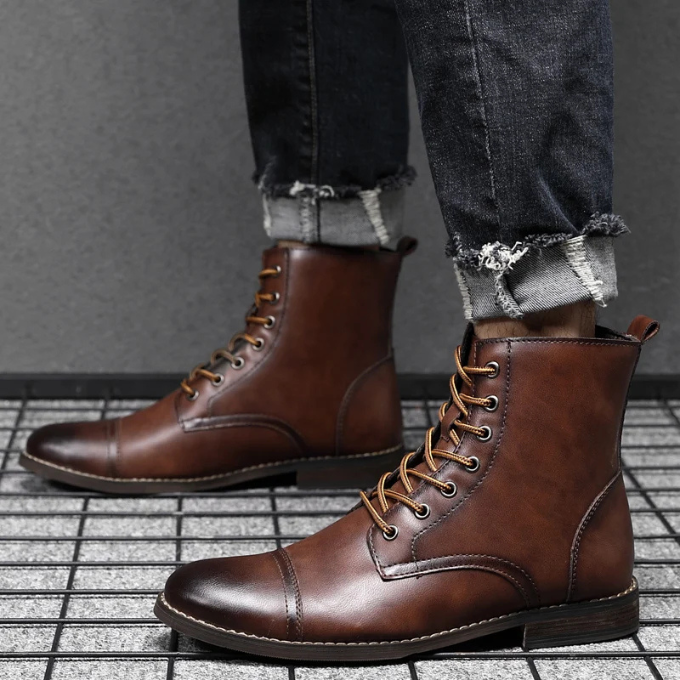 Men's Cap Toe Boots | Lace Up