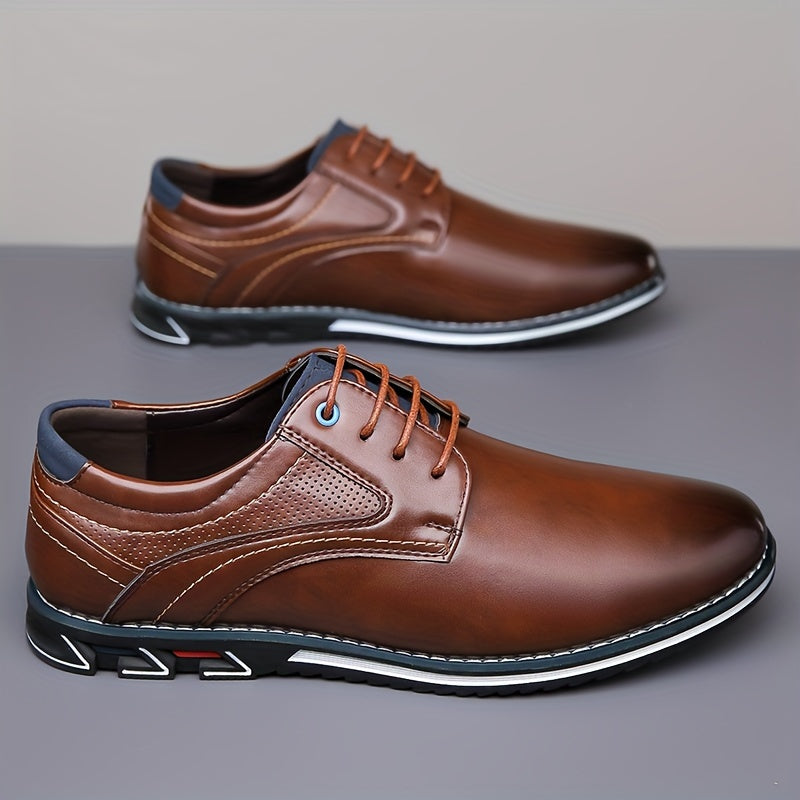 Men's Lace-Up Perforated Derby Shoes | Chunky Sole