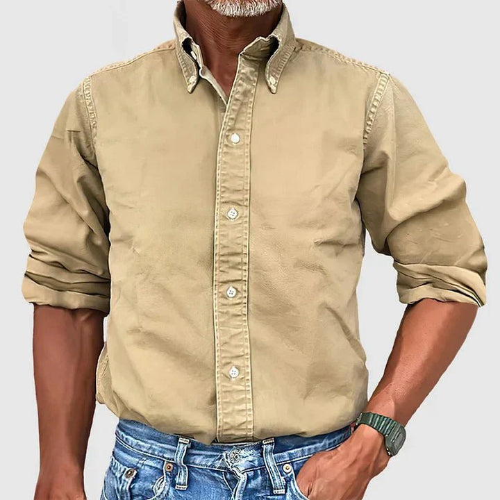 Men's Long Sleeve Oxford Shirt | Button-Down Collar