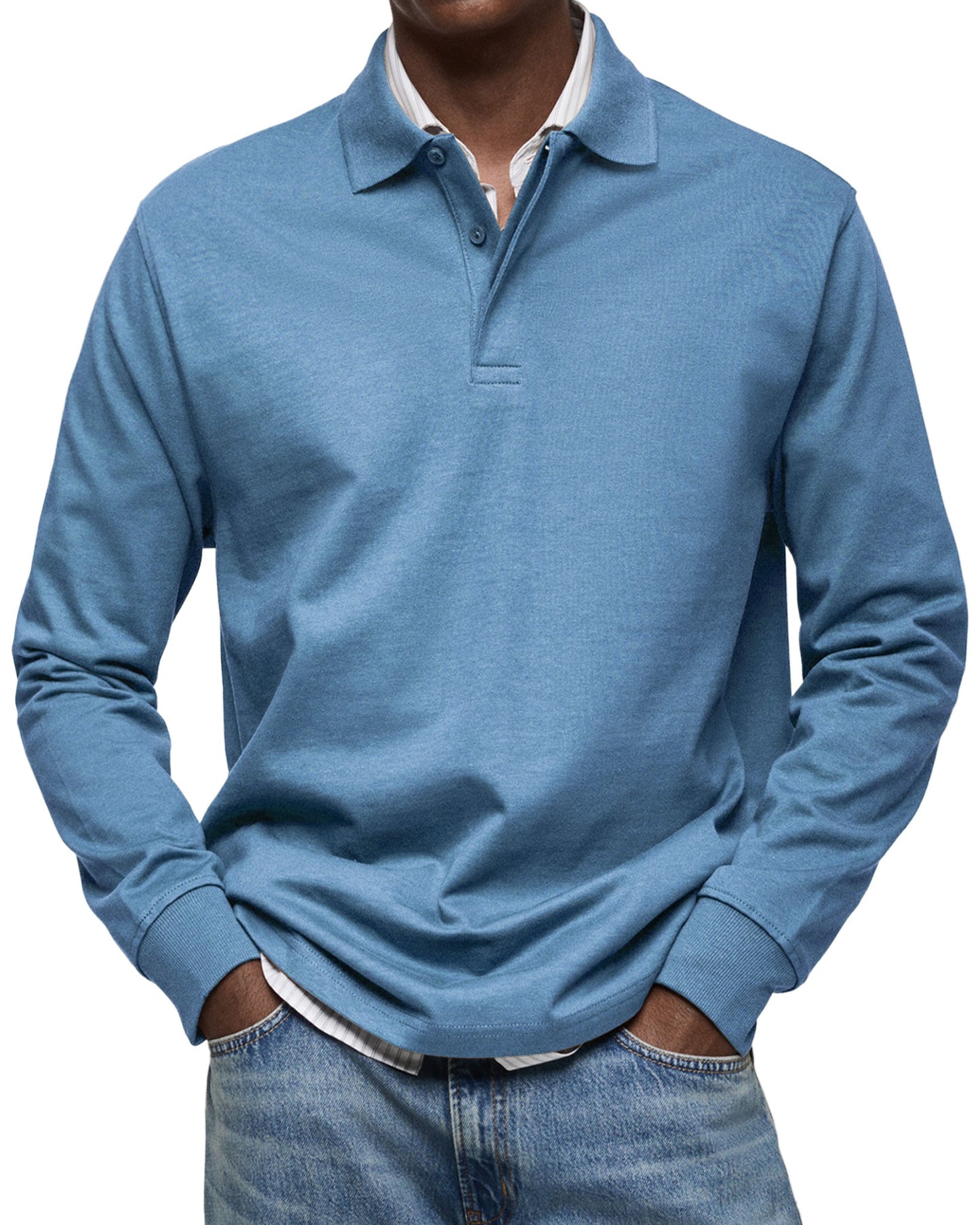 Men's Long Sleeve Polo Shirt | Pique