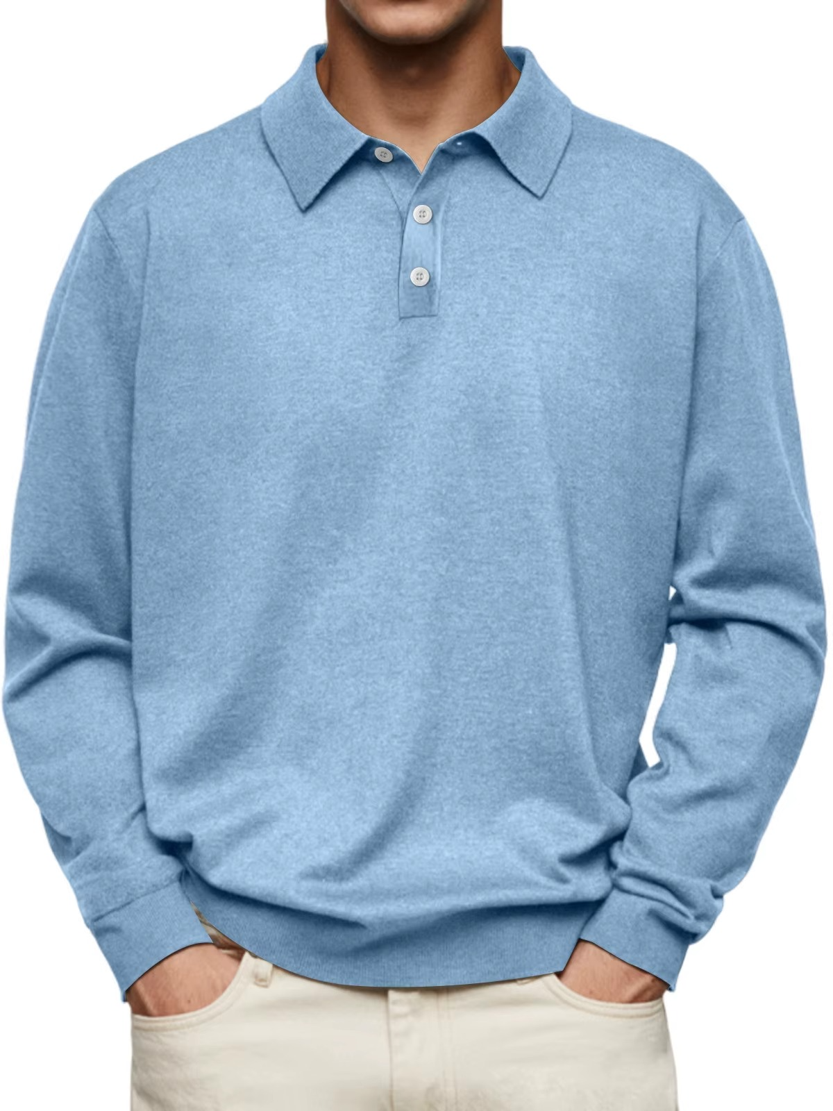 Men's Knitted Polo | Long Sleeve
