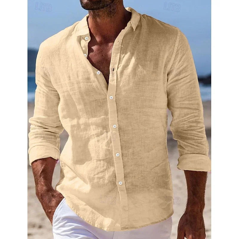 Men's Beach Popover Shirt | Long Sleeve