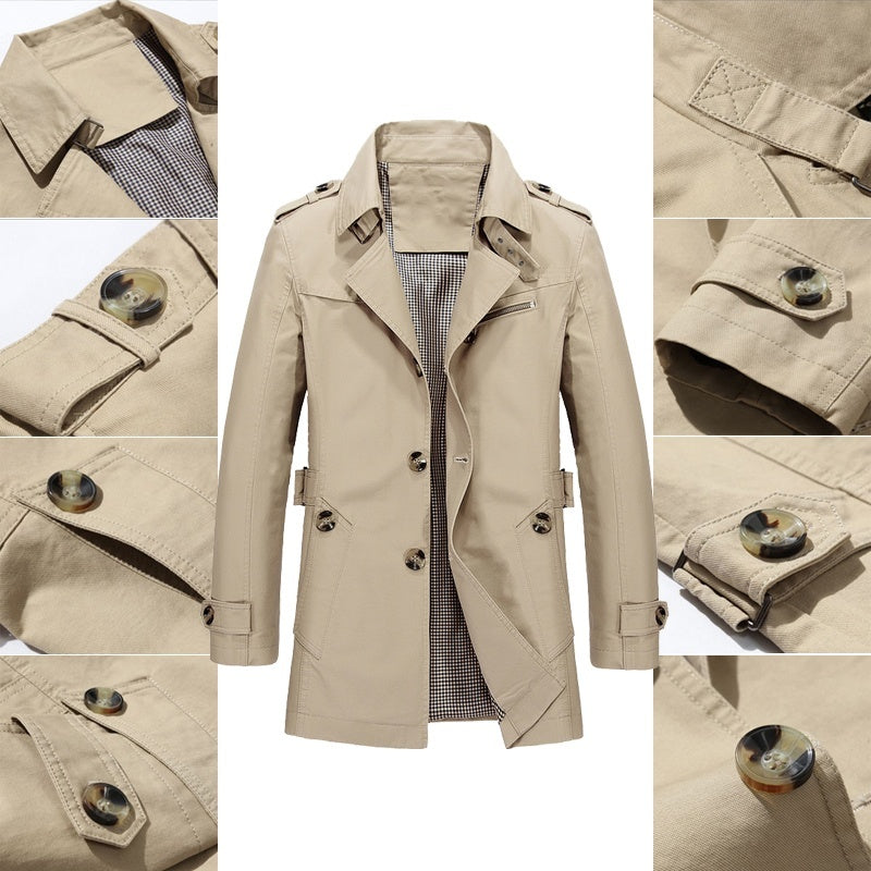Men's Longline Trench Coat | Single Breasted