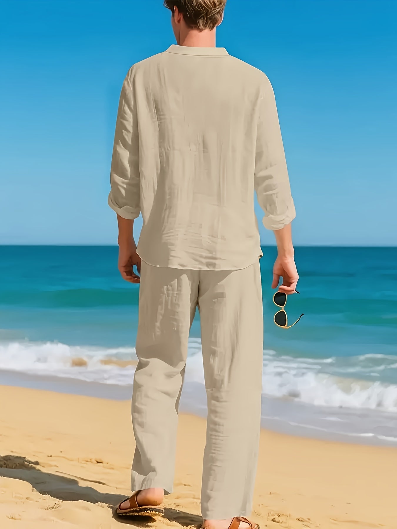 Men's Grandad Collar Shirt | Long Sleeve