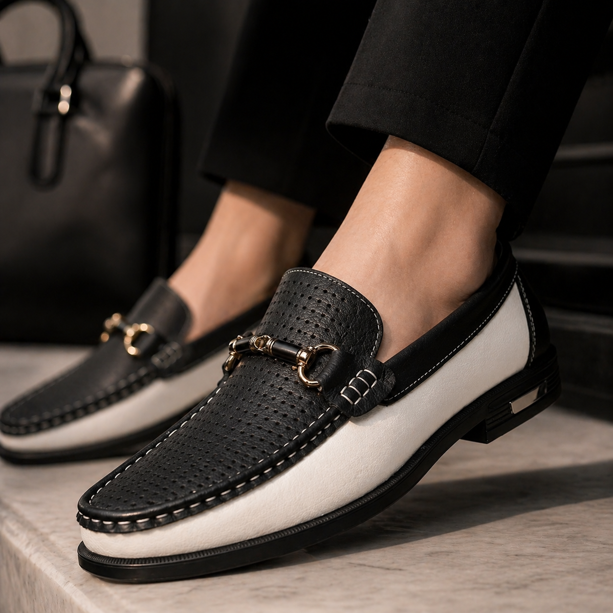 Men's Perforated Horsebit Loafers | Slip On