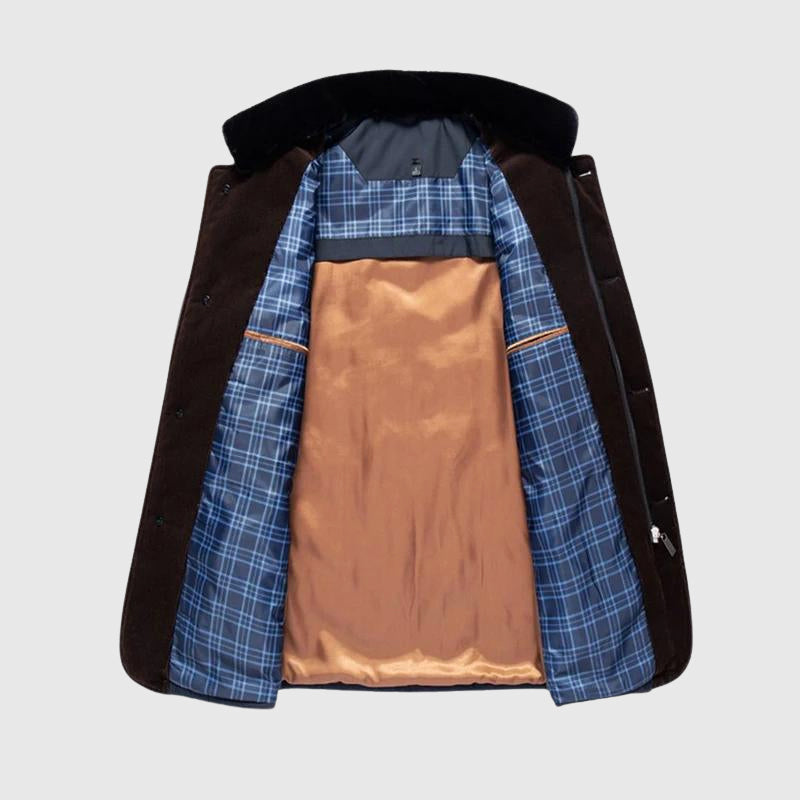 Men's Quilted Jacket | Fur Collar