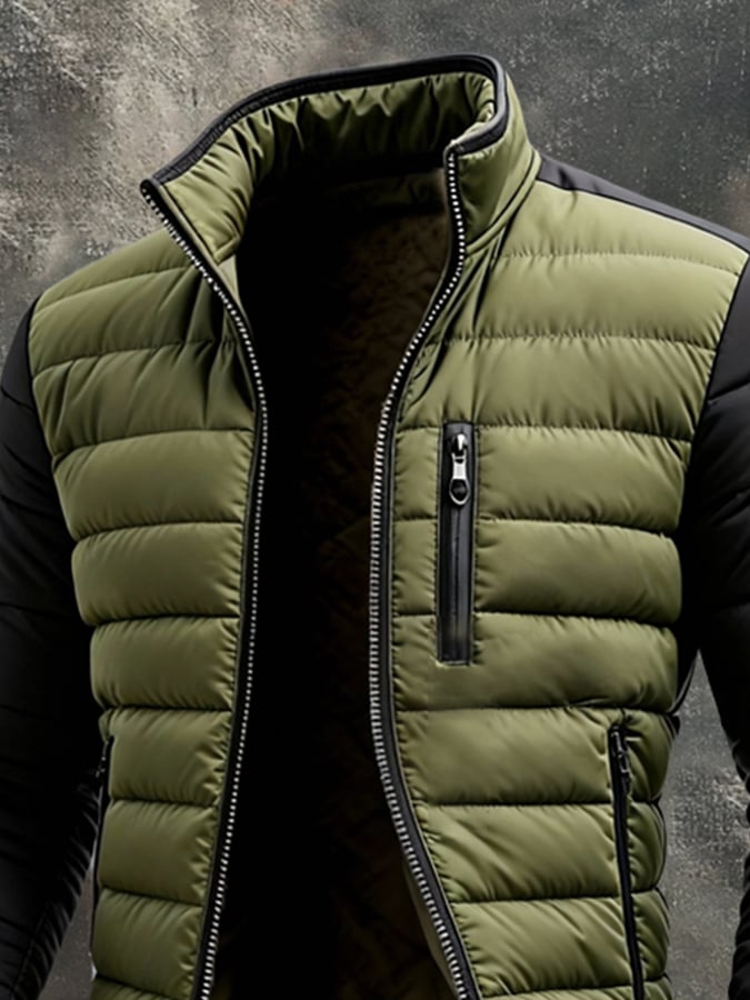 Men's Quilted Puffer Jacket | Full Zip