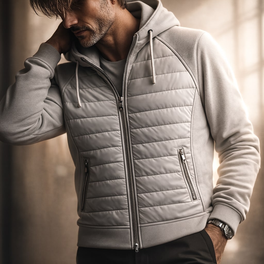Men's Zip Up Hoodie | Drawstring Hood