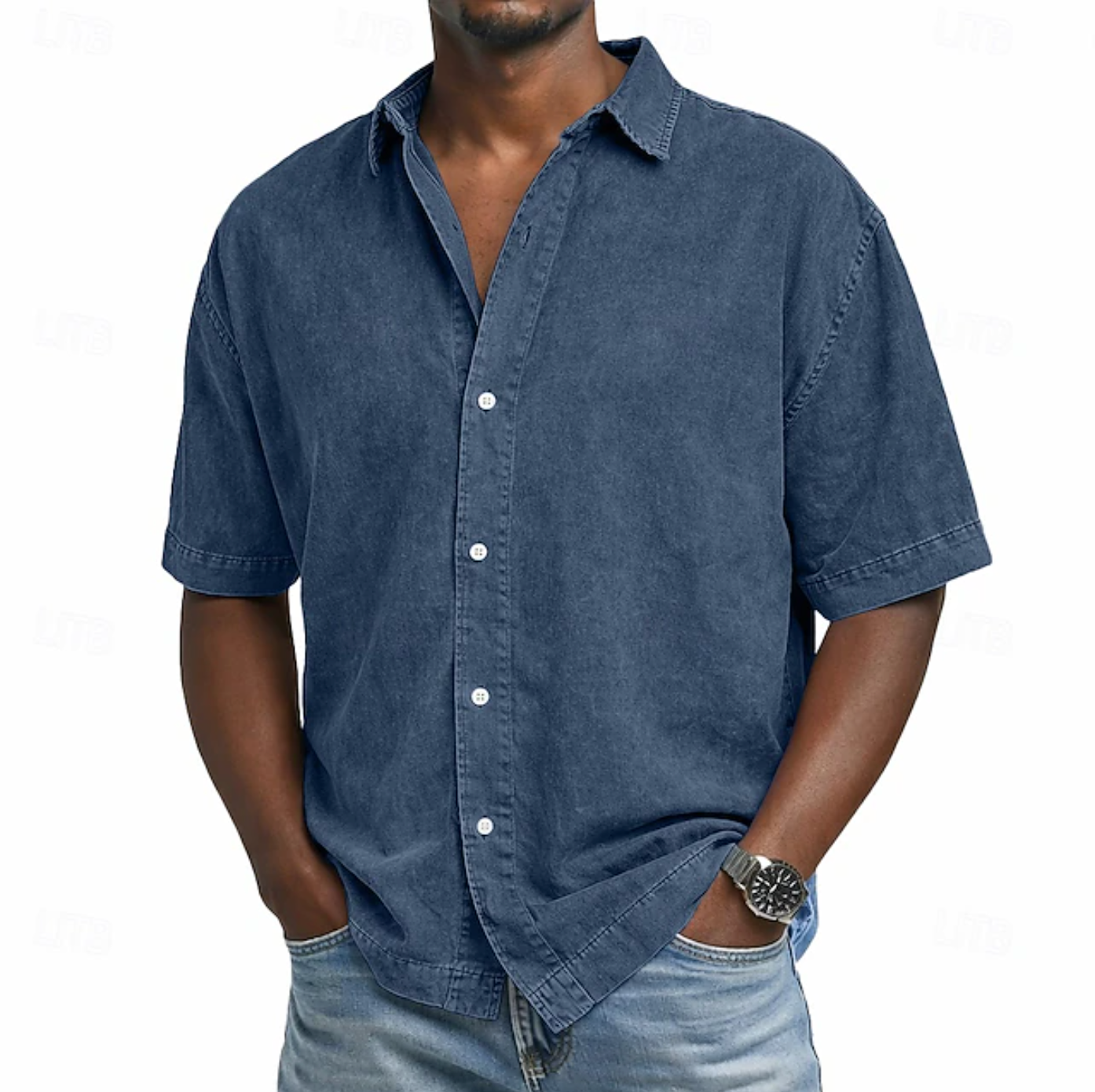 Men's Denim Shirt | Short Sleeve