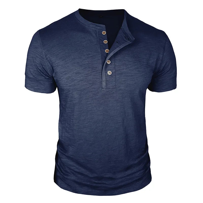 Men's Short Sleeve Henley T-Shirt | Slim Fit