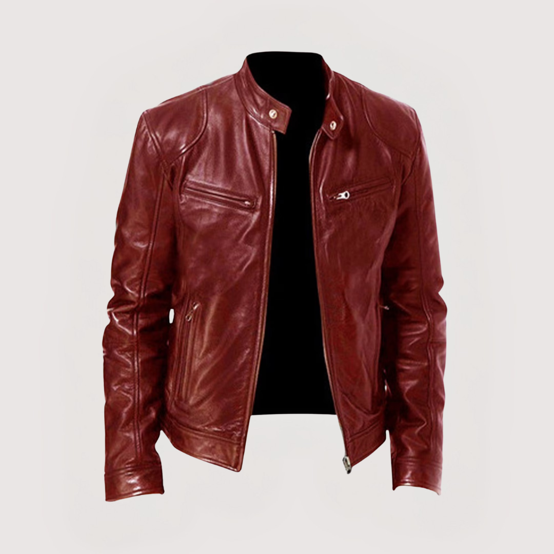 Men's Slim Fit Biker Jacket | Zip-Through Front