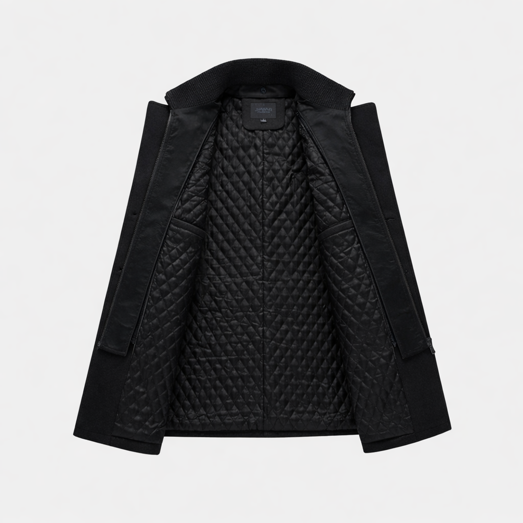 Men's Funnel Neck Coat | Mid Length