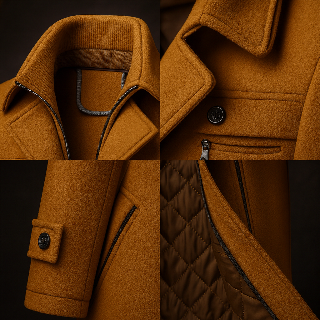Men's Pea Coat | Stand Collar