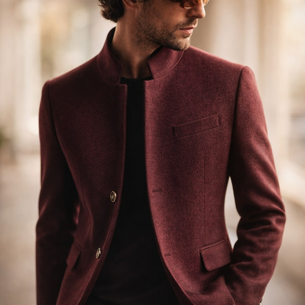 Men's Stand Collar Coat | Longline