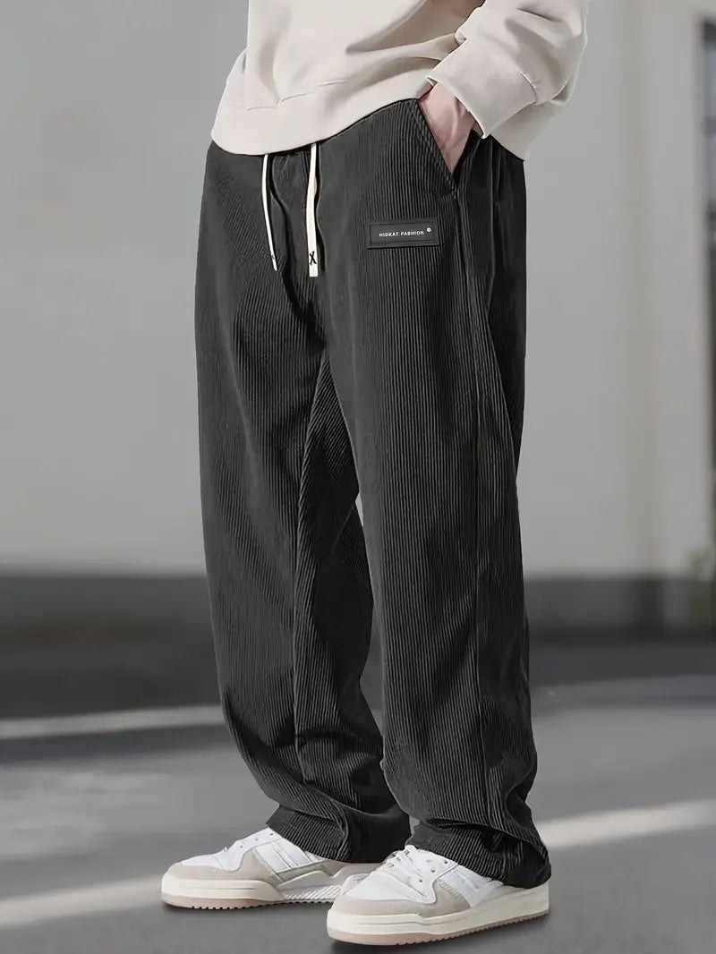 Men's Wide Leg Trousers | Drawstring Waist