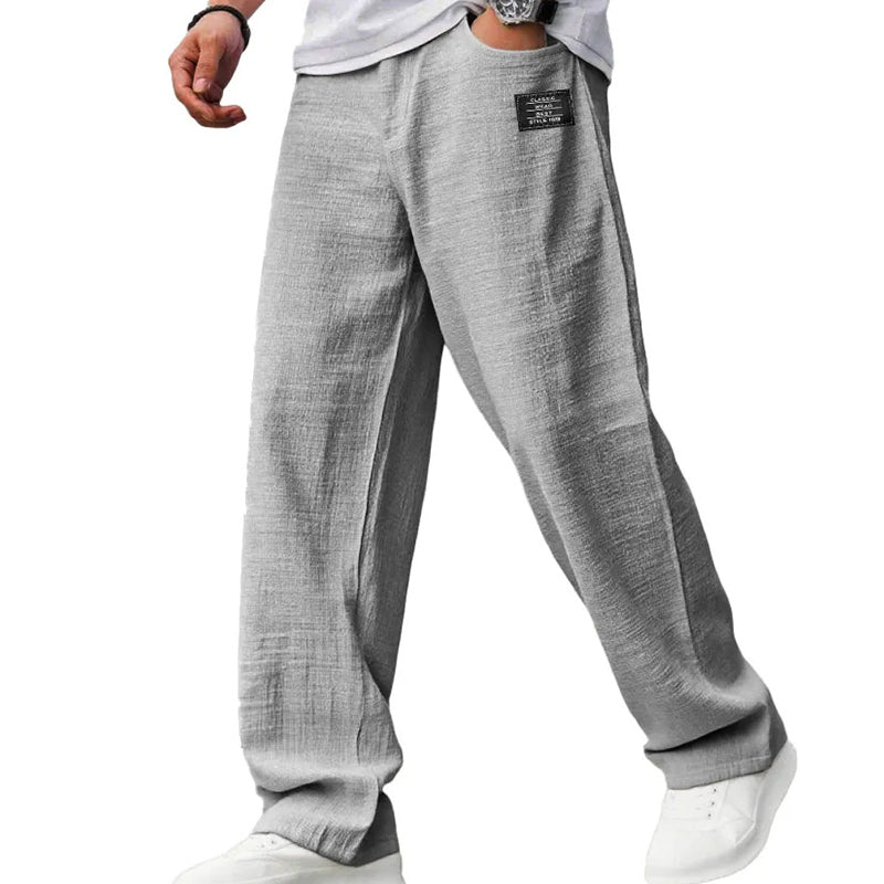 Men's Relaxed Straight Leg Trousers | Loose Fit