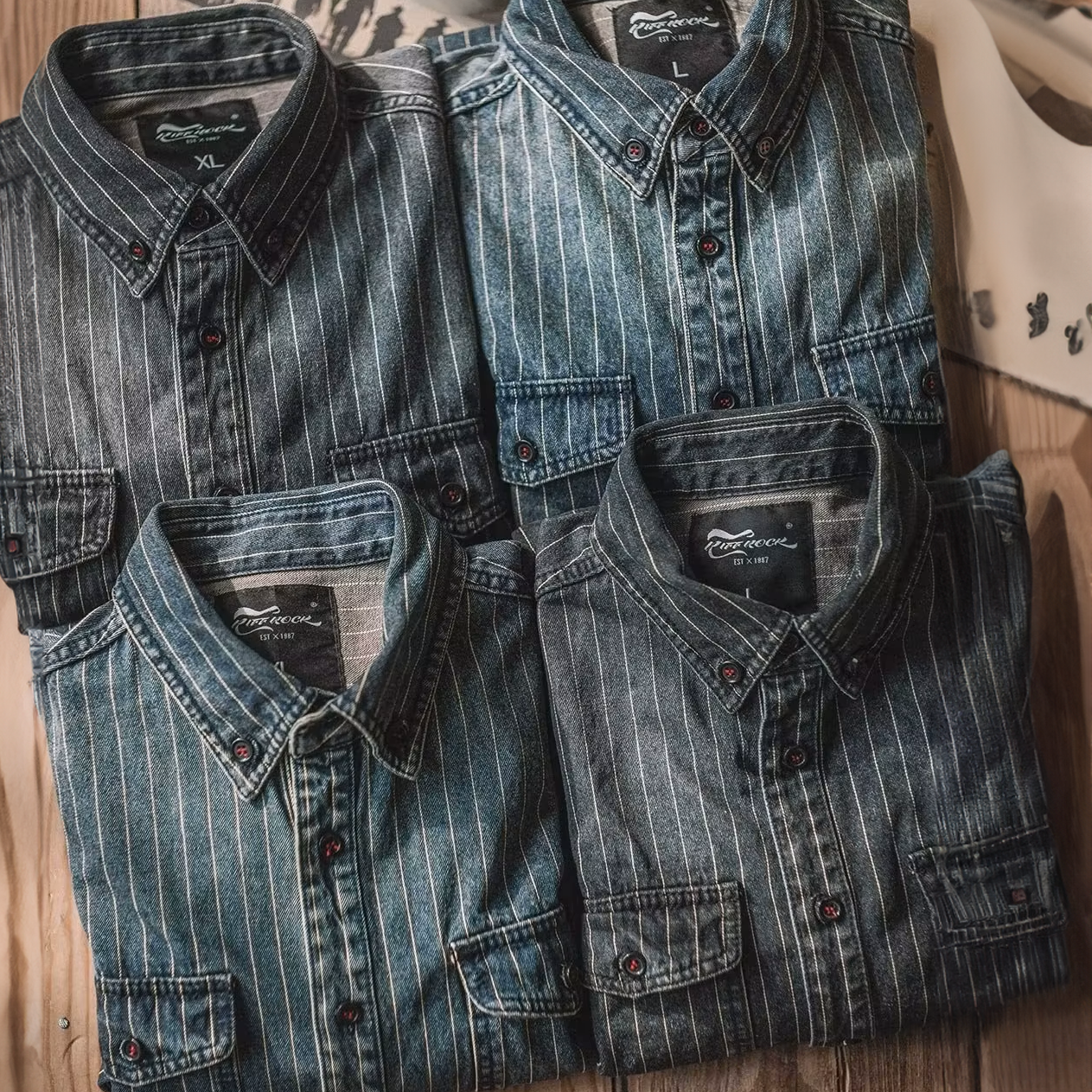 Men's Striped Denim Shirt | Long Sleeve