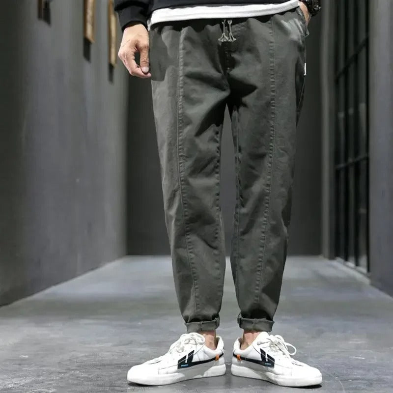 Men's Tapered Cuffed Trousers | Drawstring Waist