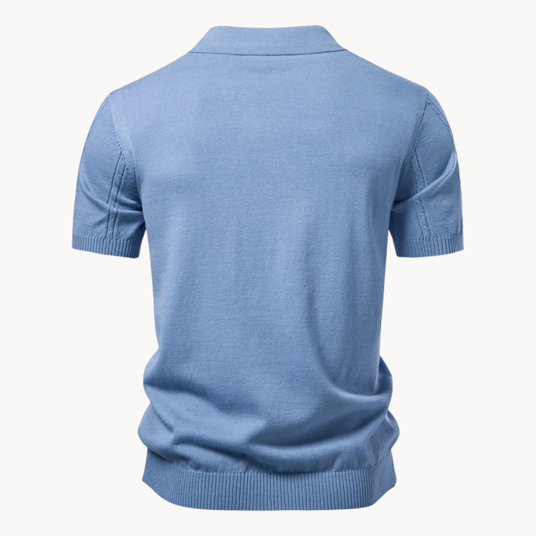 Men's Textured Knit Polo Shirt | Short Sleeve