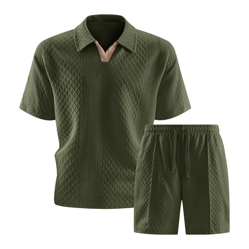 Men's Waffle Polo Shirt | Johnny Collar