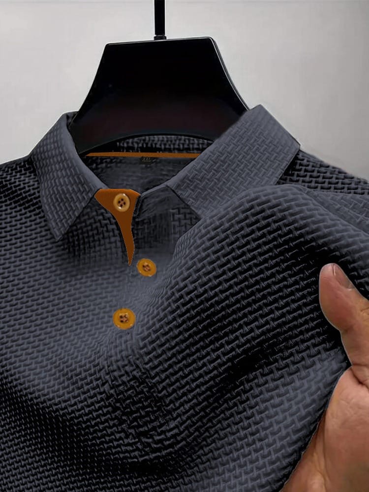 Men's Long Sleeve Collar Polo Shirt | Button