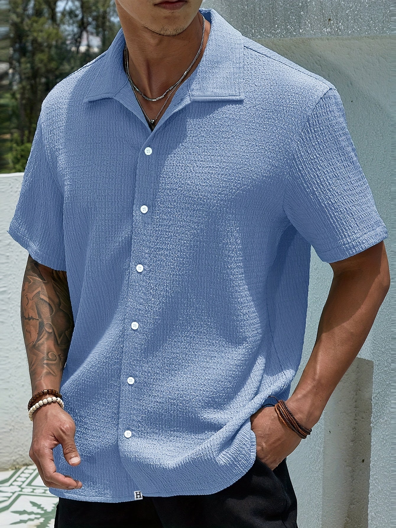 Men's Cuban Collar Shirt | Short Sleeve