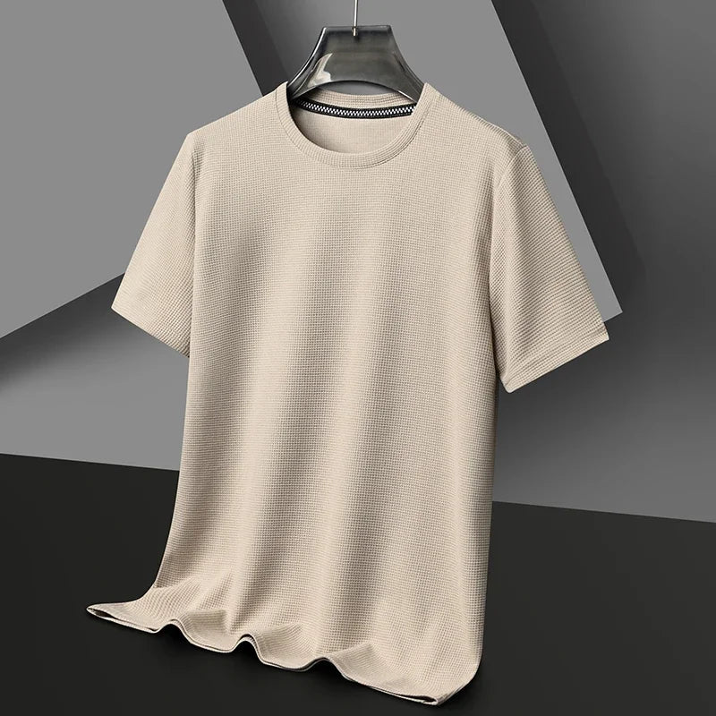 Men's Waffle Crew Neck T- T-Shirt | Short Sleeve
