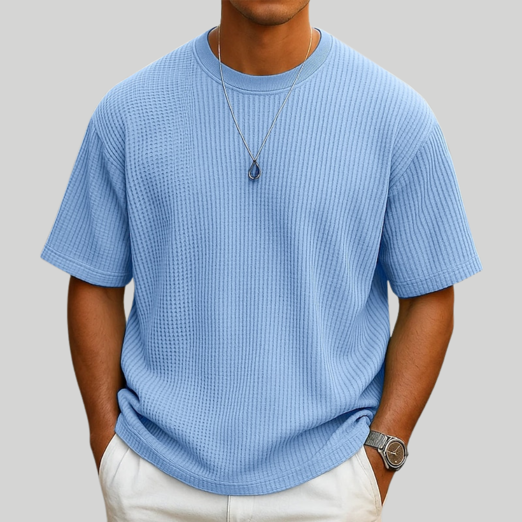 Men's Waffle Knit T- T-Shirt | Short Sleeve