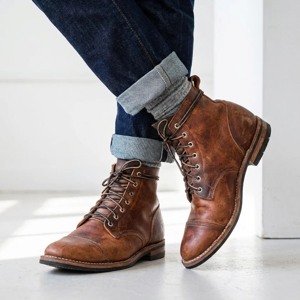 Men's Cap-Toe Lace-Up Boots | Ankle