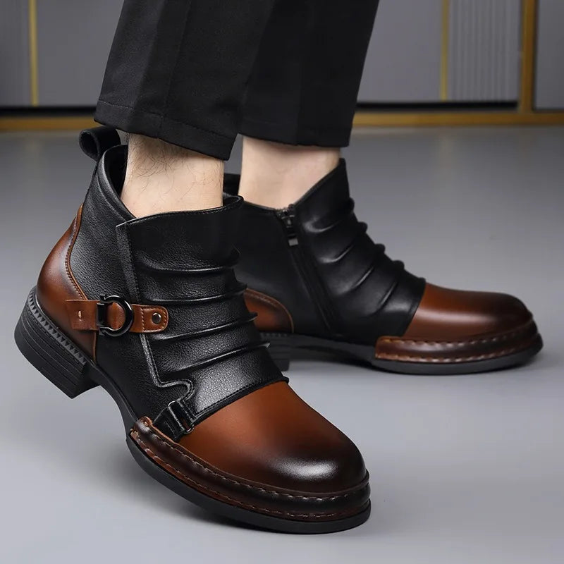 Men's Buckle Ankle Boots | Zip Up