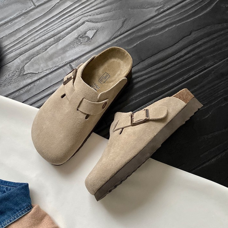 Men's Buckle Suede-Look Sliders | Slip On