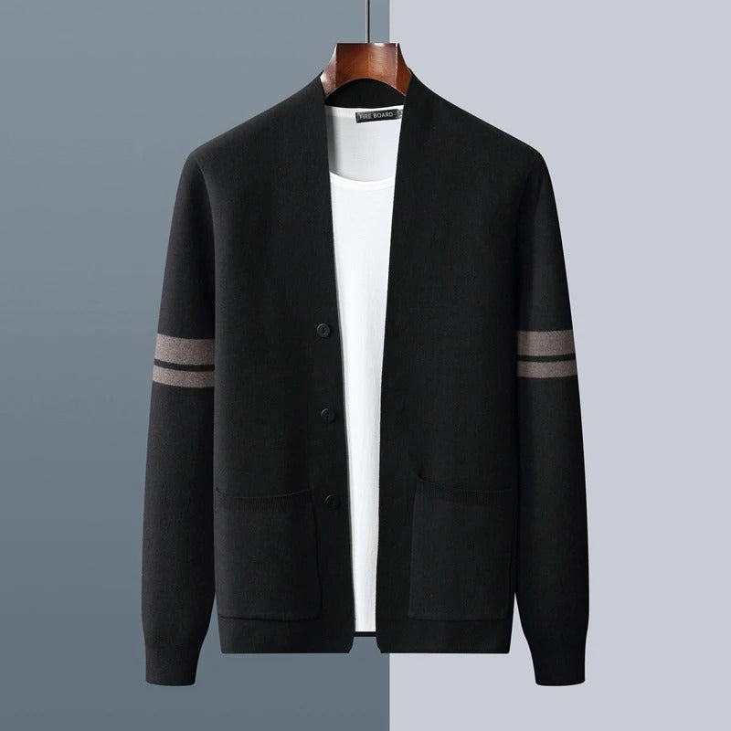 Men's Striped Cardigan | Button Up