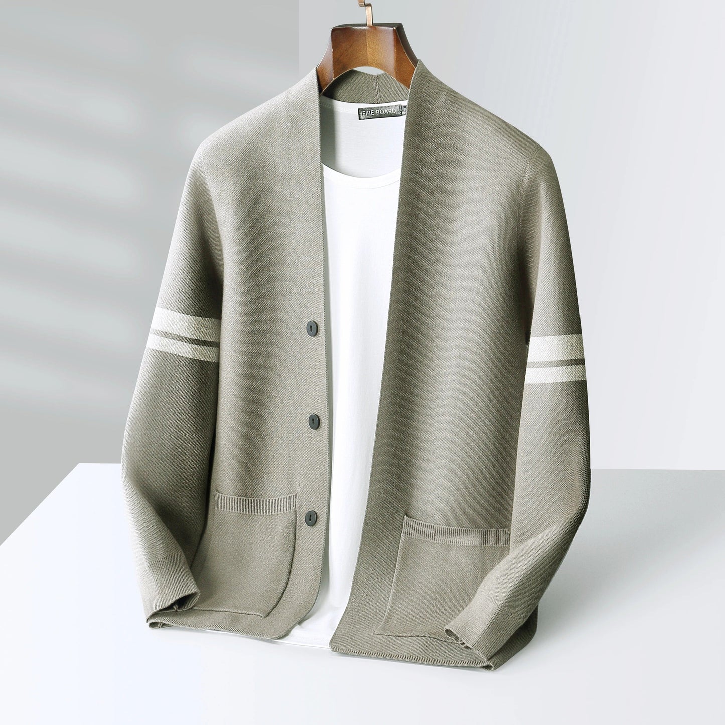Men's Striped Cardigan | Button Up