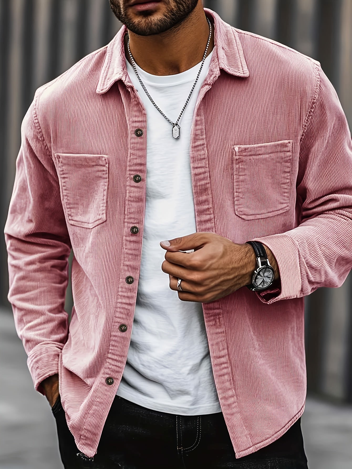 Men's Long Sleeve Shirt | Flap Pocket