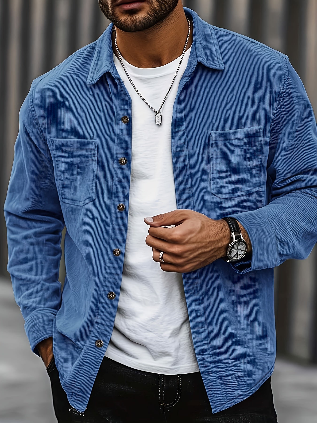Men's Long Sleeve Shirt | Flap Pocket