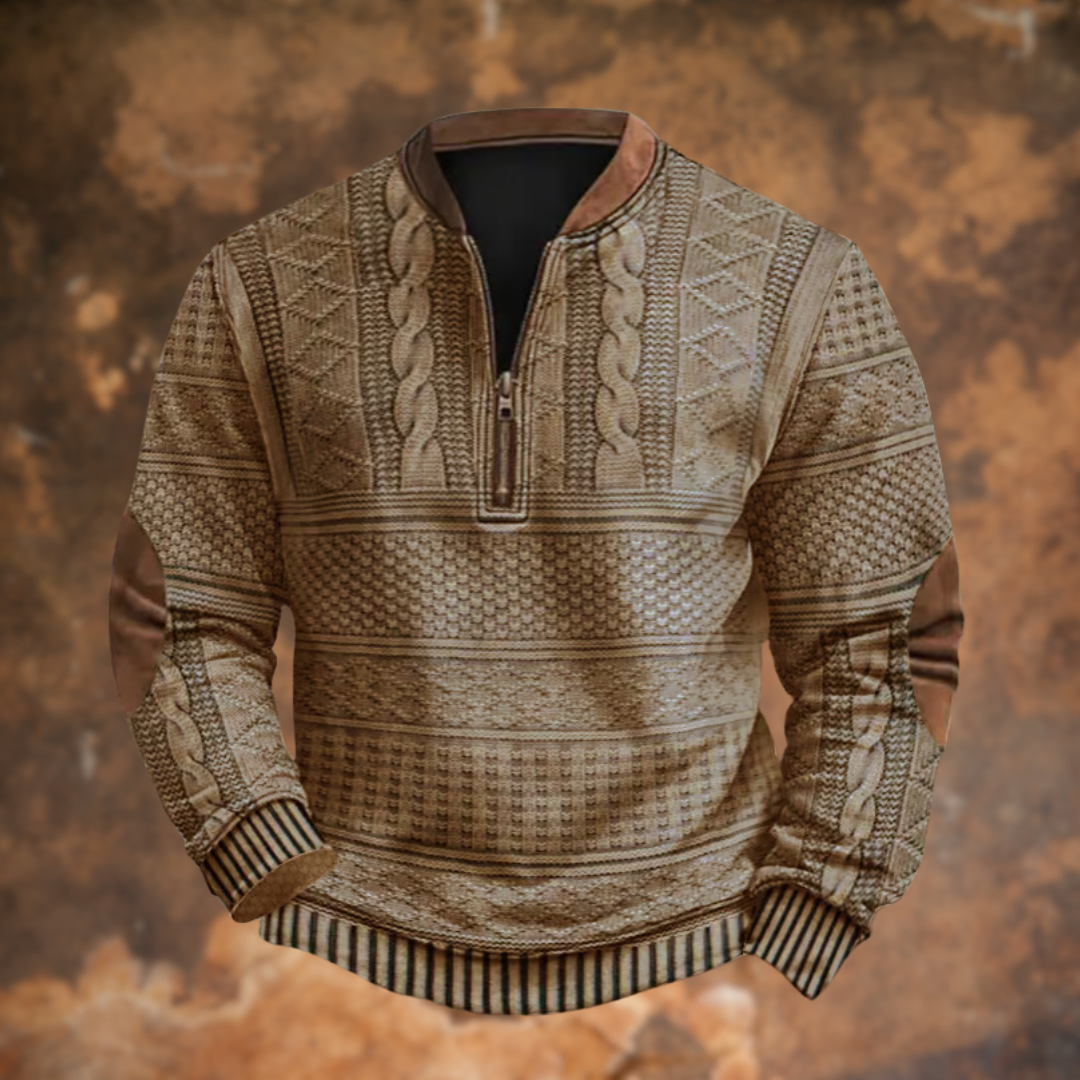 Men's Cable Knit Jumper | Quarter Zip
