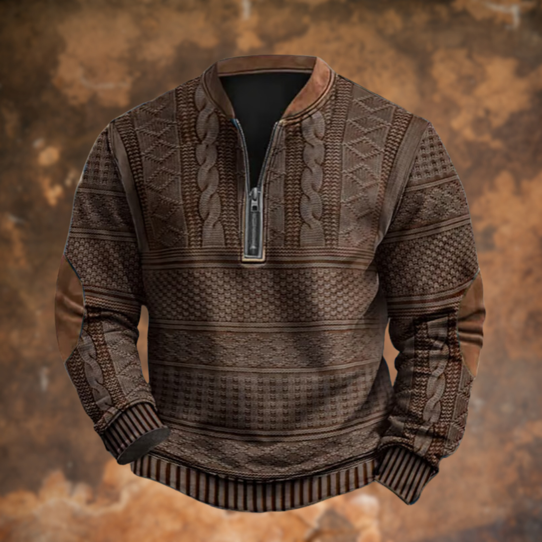 Men's Cable Knit Jumper | Quarter Zip