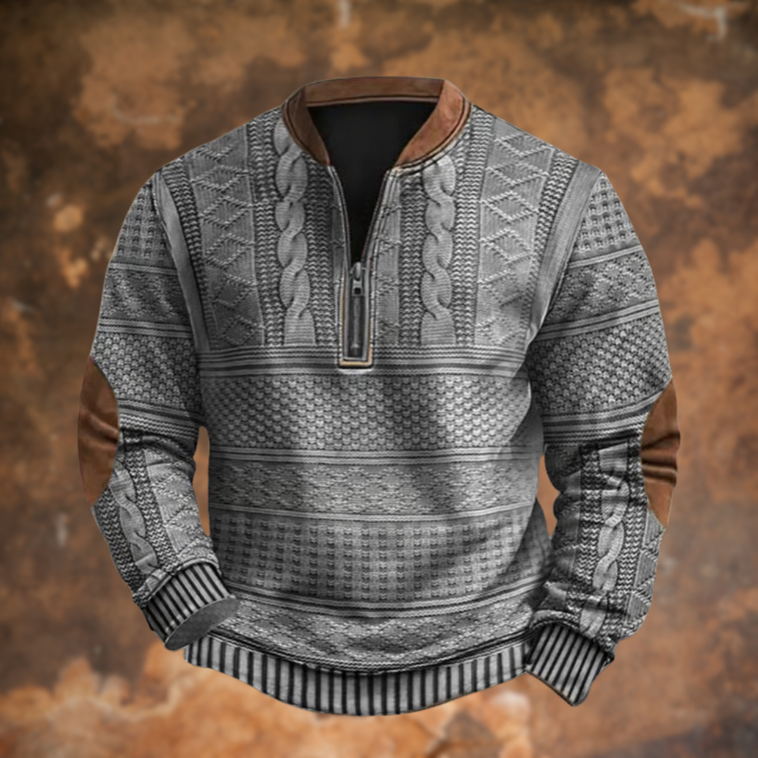 Men's Cable Knit Jumper | Quarter Zip