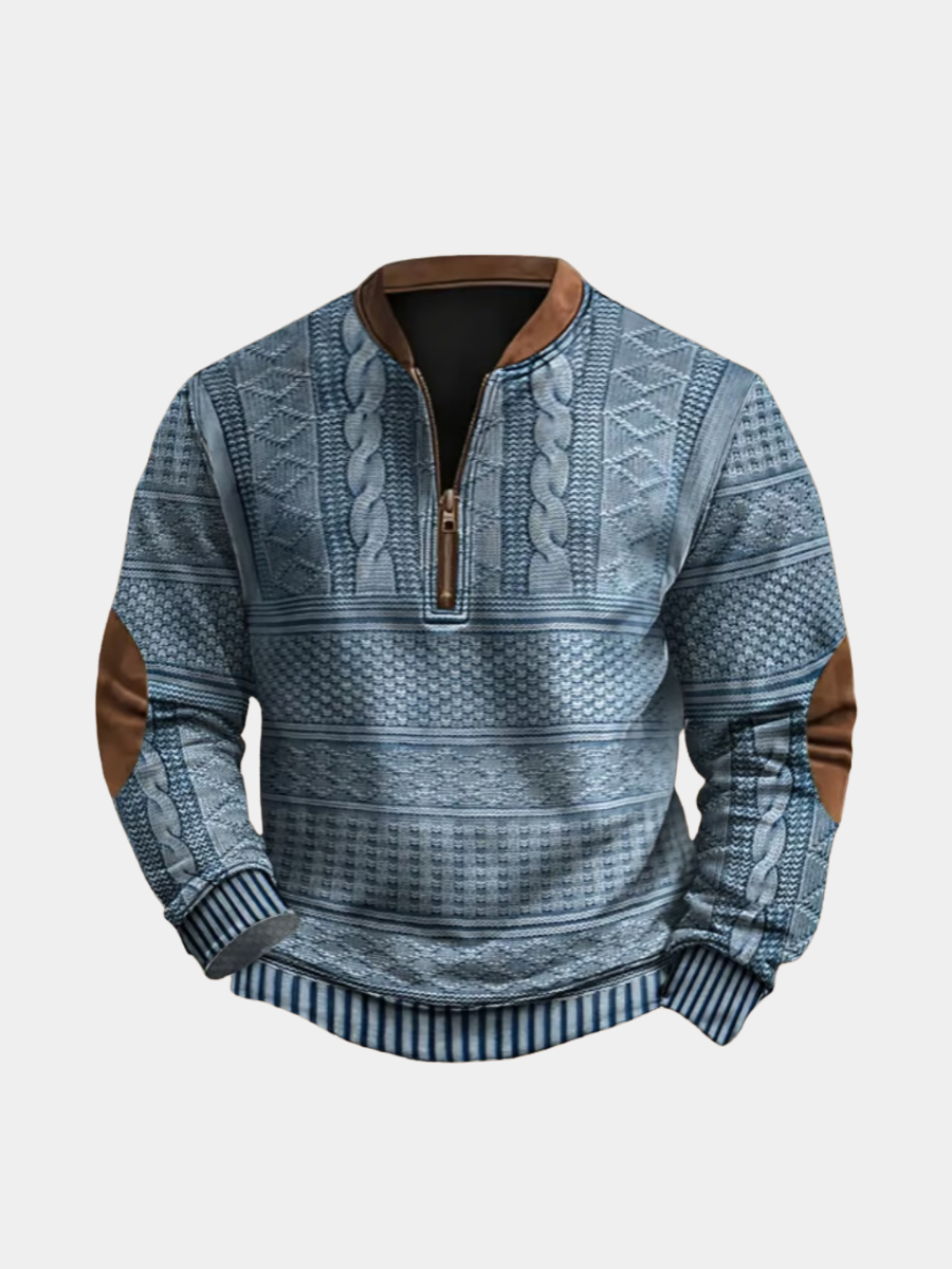 Men's Cable Knit Jumper | Quarter Zip