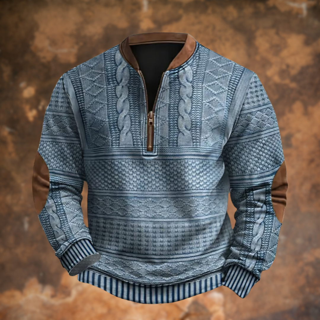 Men's Cable Knit Jumper | Quarter Zip