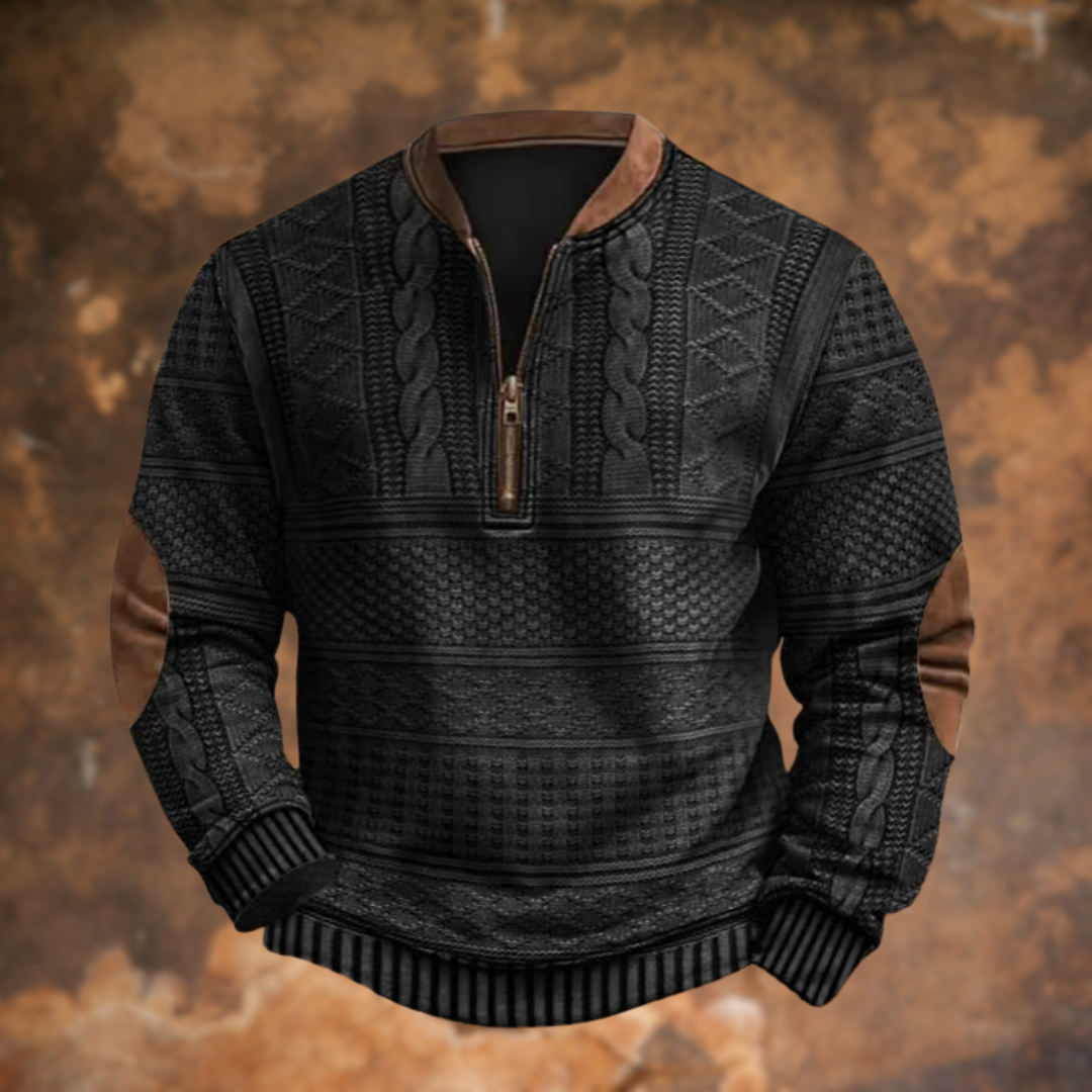 Men's Cable Knit Jumper | Quarter Zip